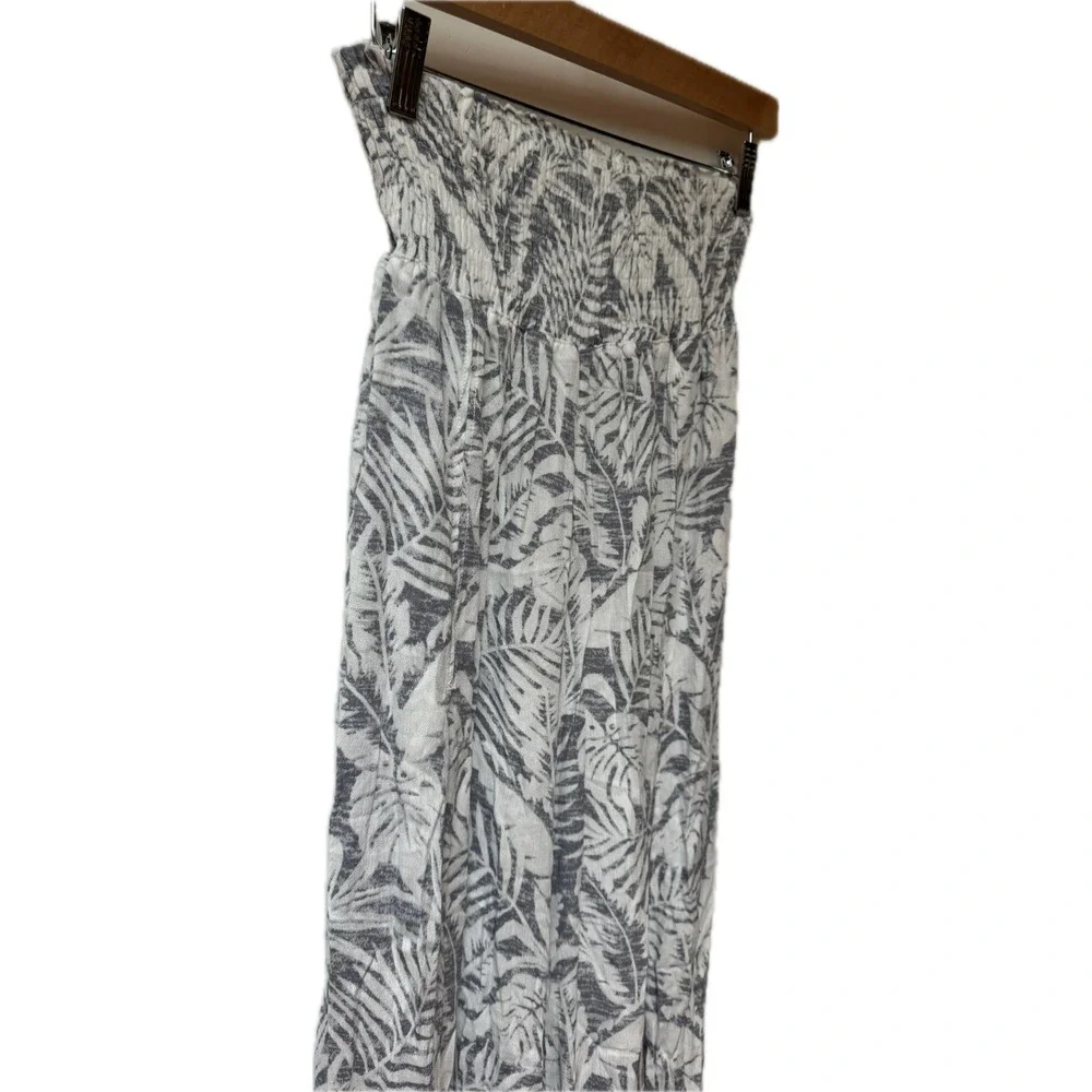 REWASH Pants Blue & White Smocked Waist Wide Leg Resort Beach Vacation Size M - Picture 4 of 4